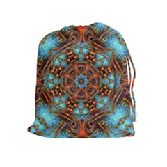 Fractal Background Colorful Graphic Drawstring Pouch (xl) by Pakrebo