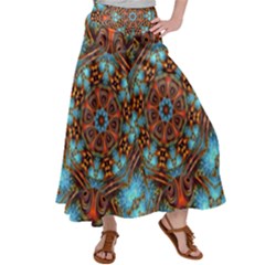 Fractal Background Colorful Graphic Satin Palazzo Pants