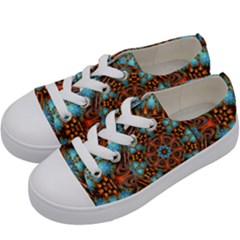 Fractal Background Colorful Graphic Kids  Low Top Canvas Sneakers by Pakrebo