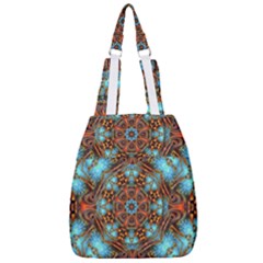 Fractal Background Colorful Graphic Center Zip Backpack