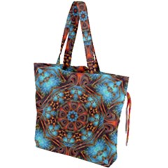 Fractal Background Colorful Graphic Drawstring Tote Bag