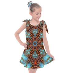 Fractal Background Colorful Graphic Kids  Tie Up Tunic Dress