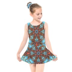 Fractal Background Colorful Graphic Kids  Skater Dress Swimsuit