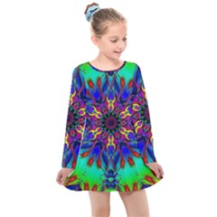 Fractal Art Pictures Digital Art Kids  Long Sleeve Dress