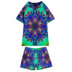 Fractal Art Pictures Digital Art Kids  Swim Tee And Shorts Set