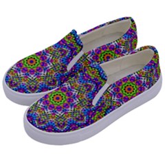 Farbenpracht Kaleidoscope Kids  Canvas Slip Ons by Pakrebo