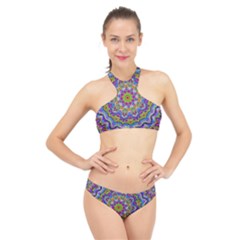 Farbenpracht Kaleidoscope High Neck Bikini Set