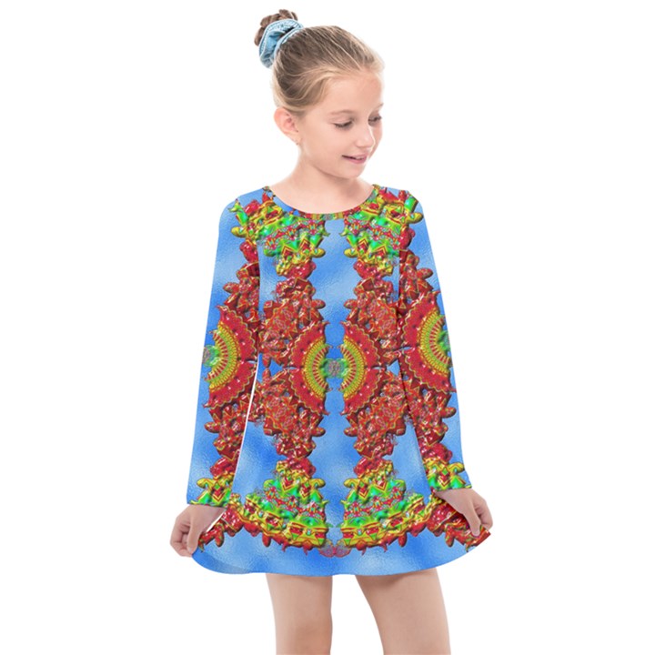 Pictures Digital Art Abstract Kids  Long Sleeve Dress