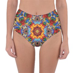 Farbenpracht Kaleidoscope Reversible High-waist Bikini Bottoms by Pakrebo