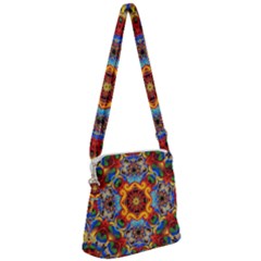 Farbenpracht Kaleidoscope Zipper Messenger Bag