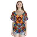 Farbenpracht Kaleidoscope V-Neck Flutter Sleeve Top View1