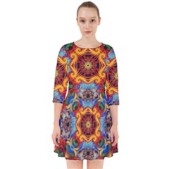 Farbenpracht Kaleidoscope Smock Dress by Pakrebo