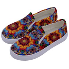 Farbenpracht Kaleidoscope Kids  Canvas Slip Ons by Pakrebo