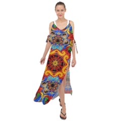 Farbenpracht Kaleidoscope Maxi Chiffon Cover Up Dress