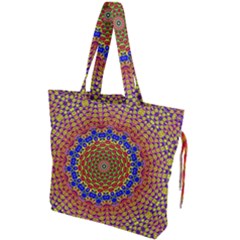 Tile Background Image Ornament Drawstring Tote Bag