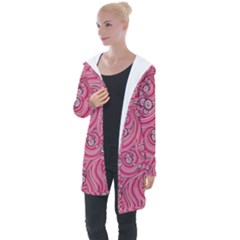 Pattern Doodle Design Drawing Longline Hooded Cardigan by Pakrebo