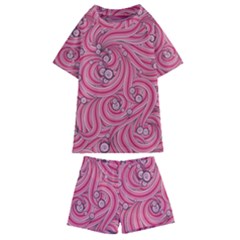 Pattern Doodle Design Drawing Kids  Swim Tee And Shorts Set by Pakrebo