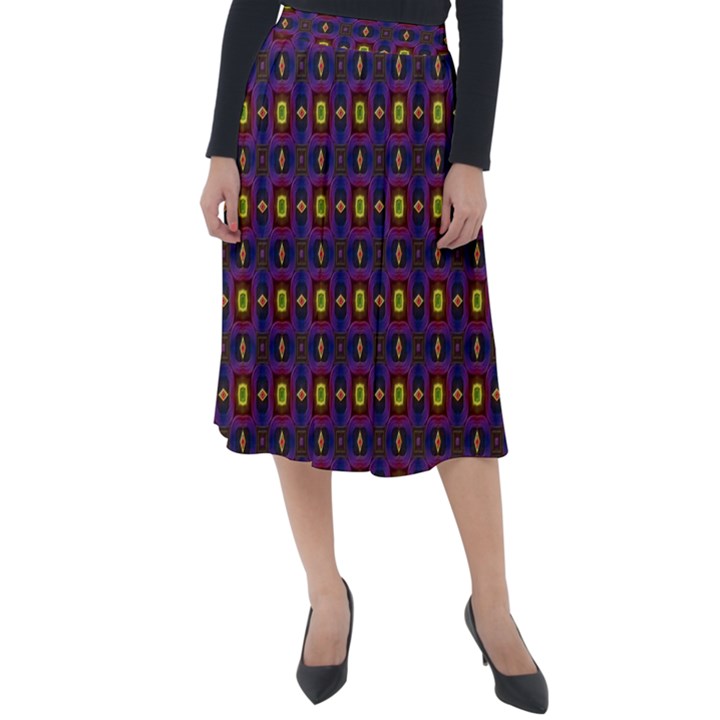 Background Image Ornament Classic Velour Midi Skirt 