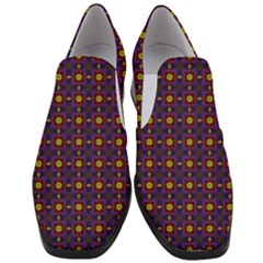 Background Image Ornament Slip On Heel Loafers