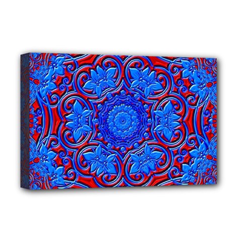 Background Fractals Surreal Design Art Deluxe Canvas 18  X 12  (stretched) by Pakrebo