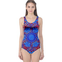 Background Fractals Surreal Design Art One Piece Swimsuit by Pakrebo