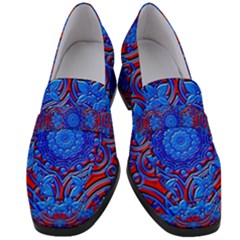 Background Fractals Surreal Design Art Women s Chunky Heel Loafers