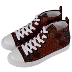 Background Image Structure Brown Black Women s Mid-top Canvas Sneakers by Pakrebo