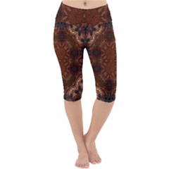 Background Image Structure Brown Black Lightweight Velour Cropped Yoga Leggings