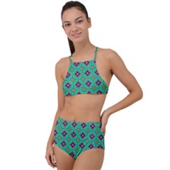 Background Image Structure High Waist Tankini Set