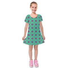 Background Image Structure Kids  Short Sleeve Velvet Dress by Pakrebo