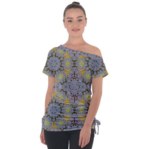 Background Image Decorative Abstract Tie-up Tee by Pakrebo