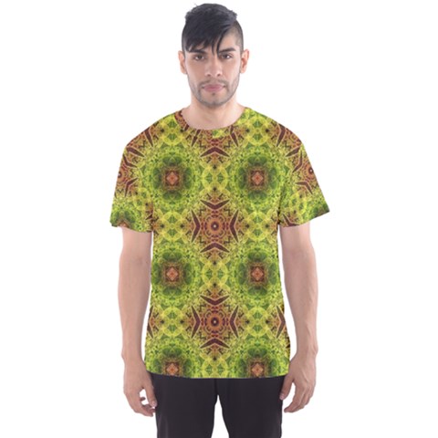 Tile Background Image Pattern Green Men s Sports Mesh Tee by Pakrebo