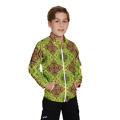 Tile Background Image Pattern Green Windbreaker (kids) by Pakrebo