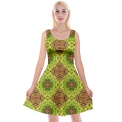 Tile Background Image Pattern Green Reversible Velvet Sleeveless Dress by Pakrebo