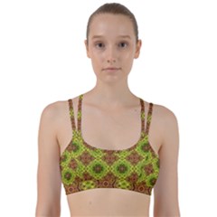 Tile Background Image Pattern Green Line Them Up Sports Bra by Pakrebo