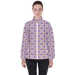 Background Image Tile Geometric High Neck Windbreaker (women) by Pakrebo