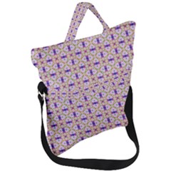 Background Image Tile Geometric Fold Over Handle Tote Bag