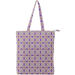 Background Image Tile Geometric Double Zip Up Tote Bag