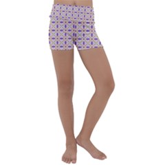 Background Image Tile Geometric Kids  Lightweight Velour Yoga Shorts by Pakrebo