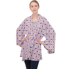 Background Image Tile Geometric Velvet Kimono Robe