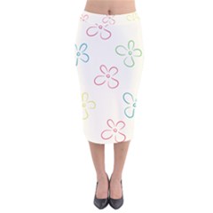 Flower Background Nature Floral Velvet Midi Pencil Skirt by Mariart