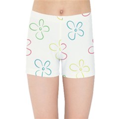 Flower Background Nature Floral Kids  Sports Shorts by Mariart