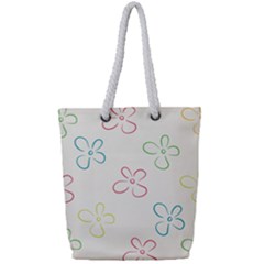 Flower Background Nature Floral Full Print Rope Handle Tote (small) by Mariart