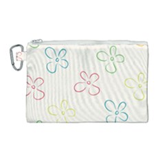 Flower Background Nature Floral Canvas Cosmetic Bag (large)