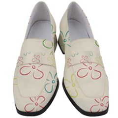 Flower Background Nature Floral Women s Chunky Heel Loafers