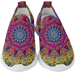 Background Fractals Surreal Design 3d Kids  Slip On Sneakers