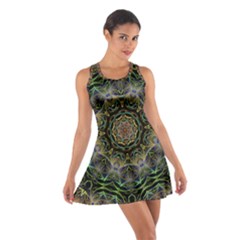 Fractal  Background Graphic Cotton Racerback Dress by Pakrebo