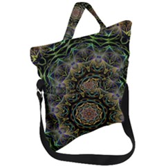 Fractal  Background Graphic Fold Over Handle Tote Bag