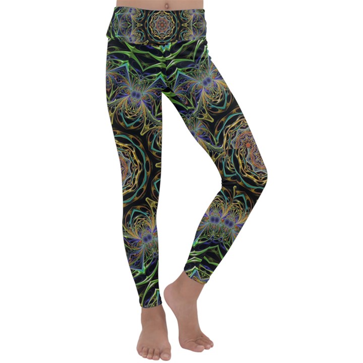 Fractal  Background Graphic Kids  Lightweight Velour Classic Yoga Leggings