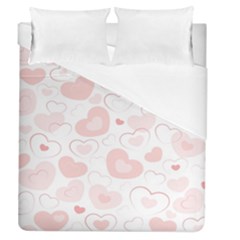 Pastel Pink Hearts Duvet Cover (queen Size) by retrotoomoderndesigns